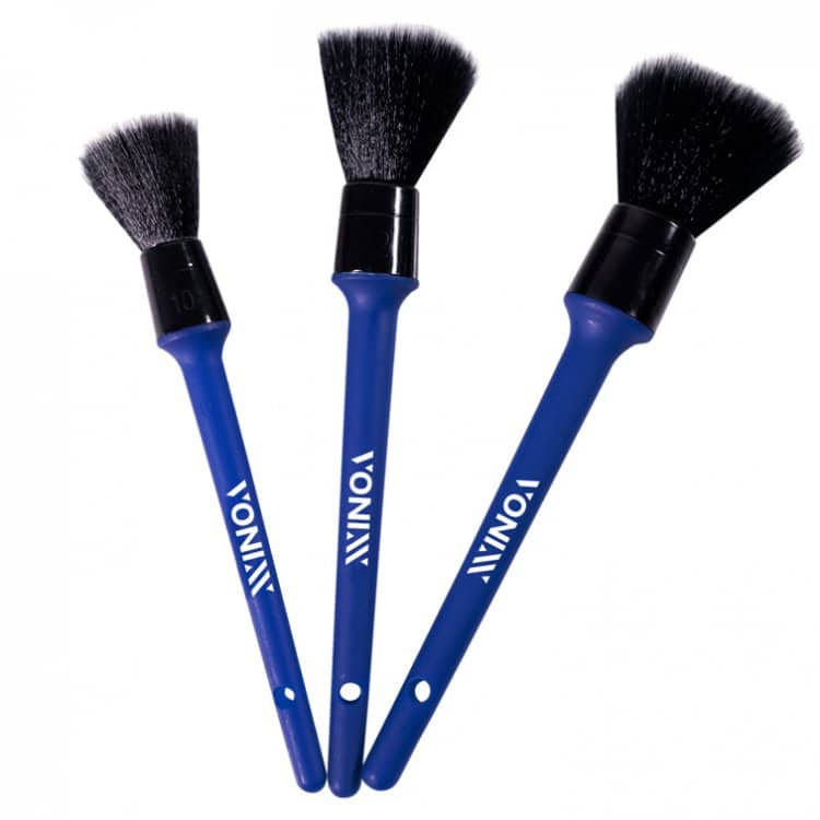 KIT COM 3 PINCEIS PARA DETALHAMENTO AUTOMOTIVO ULTRA MACIOS (MULTIUSO) VONIXX