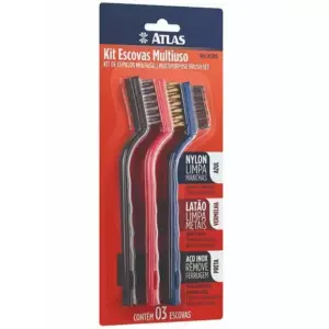 Atlas Escovas De Aço Para Limpeza Kit 3 Peças Multiuso