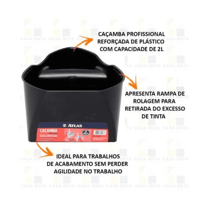 Caçamba Pintura de Mão 2L Clip Magnético Rolo/Pincel AT1420P - Imagem 3