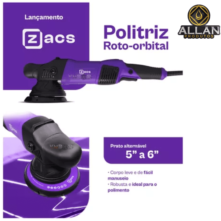 Politriz Eletrica Roto Orbital 15mm 5 E 6 Pol 900w Zacs 220WTs - Imagem 2
